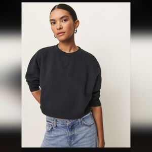 Reformation Grace Cropped Vintage Oversized Crewneck Sweatshirt